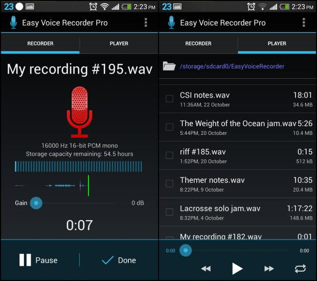 how to record audio on a smartphone, easy voice pro android