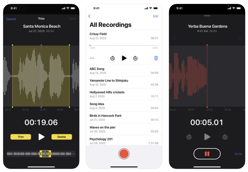 best voice recording apps for iphone, voice memos