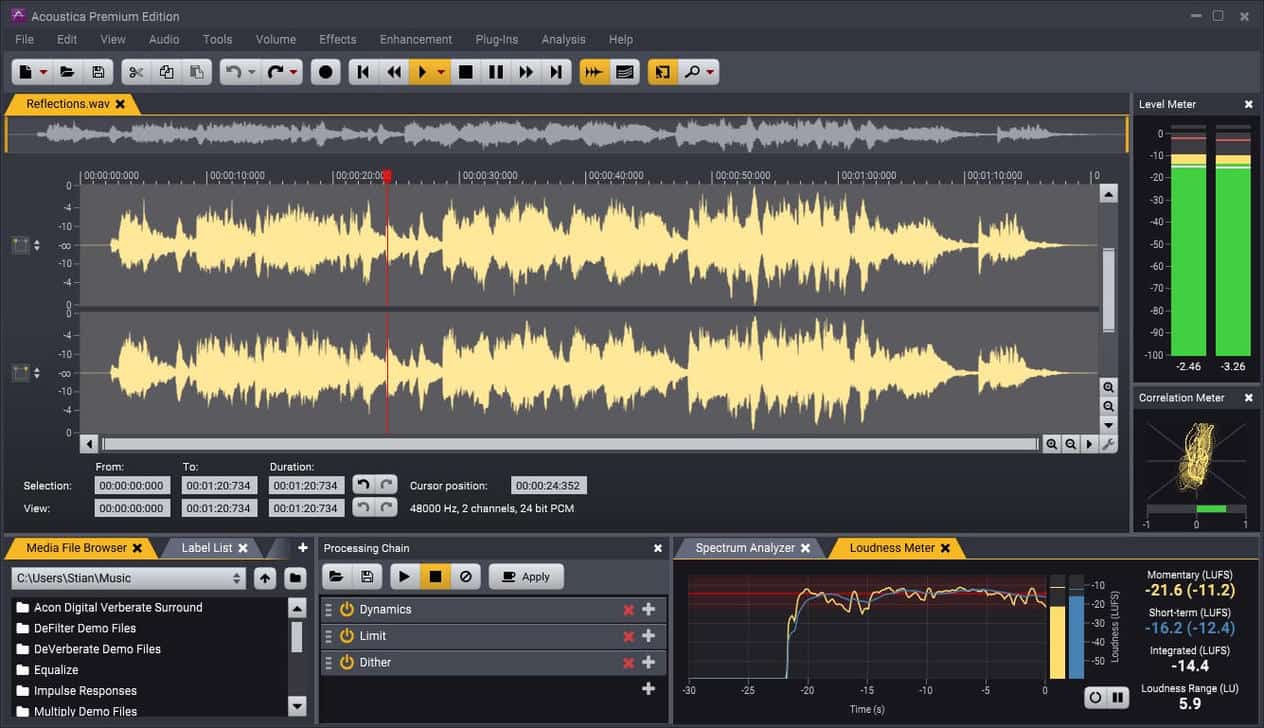 acoustica digital audio editing software