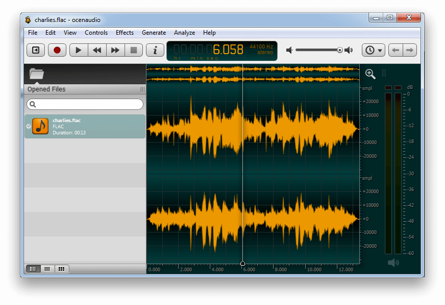 Ocenaudio free audio editing software